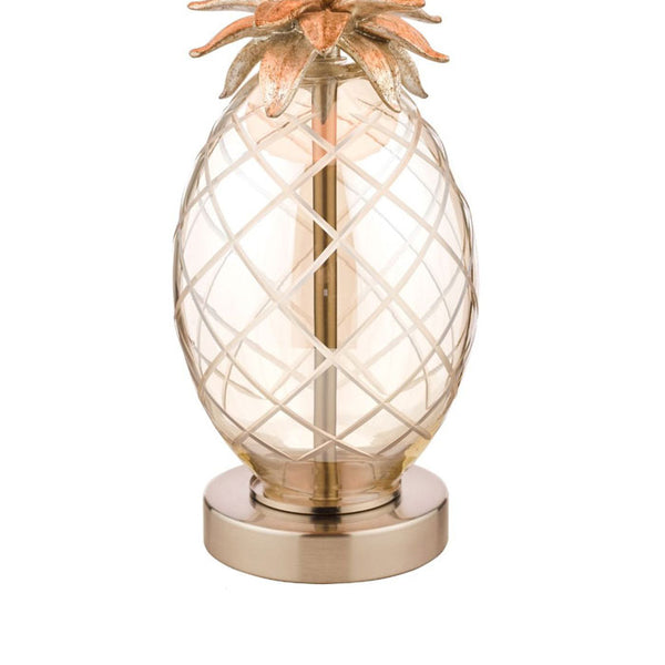 Laura Ashley Small Pineapple Table Lamp Champagne Cut Glass With Shade LA3724961-Q