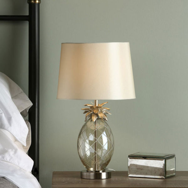 Laura Ashley Small Pineapple Table Lamp Champagne Cut Glass With Shade LA3724961-Q