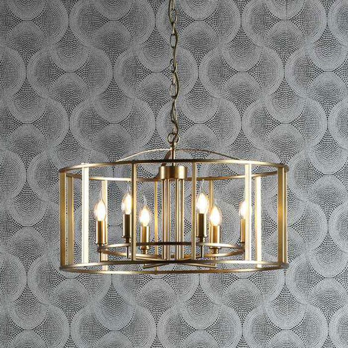 Myka 6 Light Pendant Brushed Bronze by Dar MYK0650