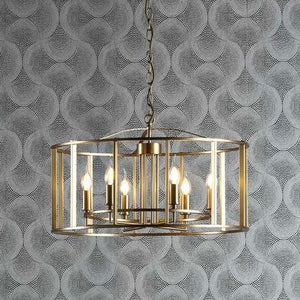 Myka 6 Light Pendant Brushed Bronze by Dar MYK0650