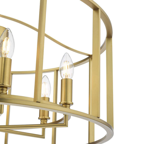 Myka 6 Light Pendant Brushed Bronze by Dar MYK0650