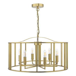 Myka 6 Light Pendant Brushed Bronze by Dar MYK0650