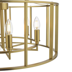 Myka 6 Light Pendant Brushed Bronze by Dar MYK0650