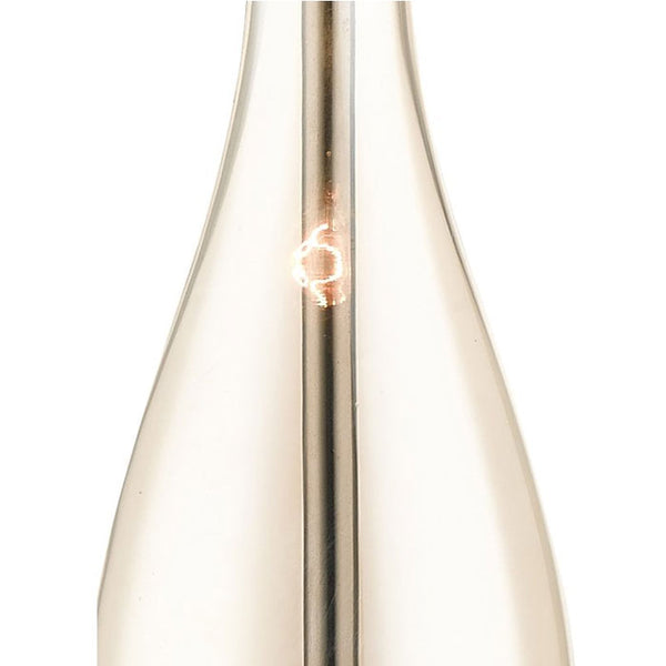 Amber Glass Table Lamp with Golden Shade