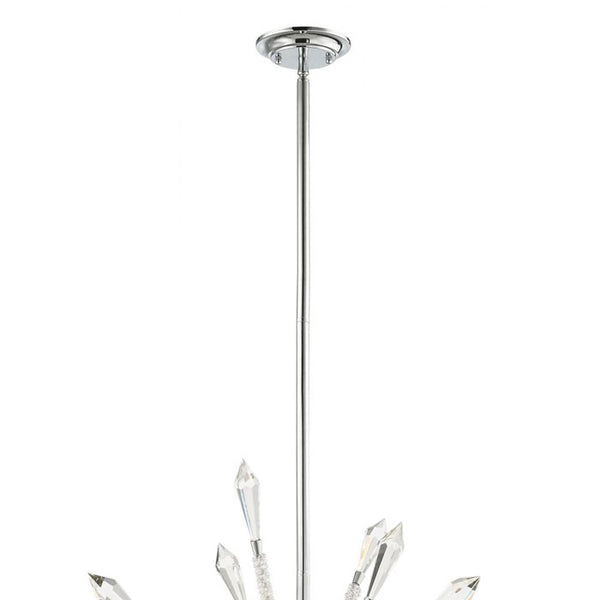 8 Light Medium Crystal Starburst Suspended Pendant Light SOL08CH