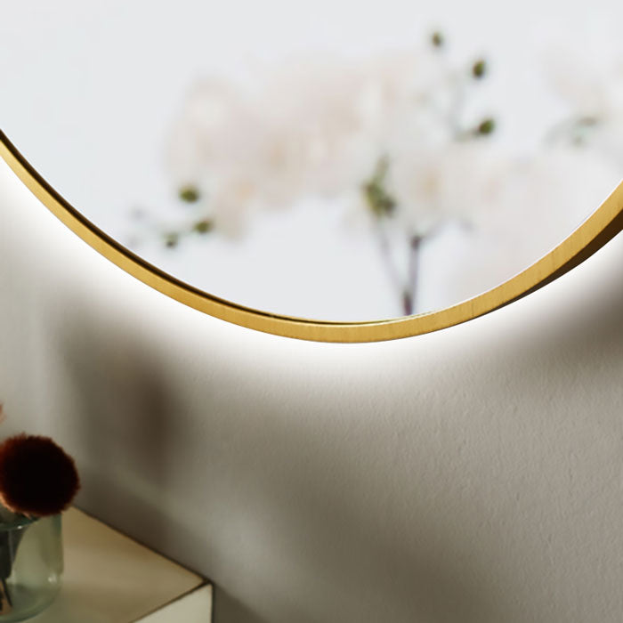 Brushed Brass LED Bathroom Mirror in 600mm or 800mm