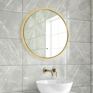 Brushed Brass LED Bathroom Mirror in 600mm or 800mm
