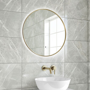 Brushed Brass LED Bathroom Mirror in 600mm or 800mm