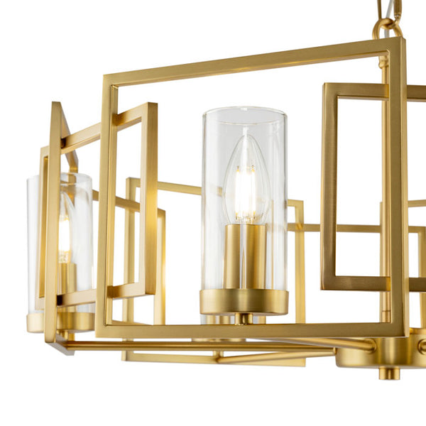 Maytoni Bowi 6 Light Gold and Smoked Glass Pendant Light H009PL-06G