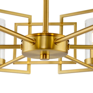 Maytoni Bowi 6 Light Gold and Smoked Glass Pendant Light H009PL-06G