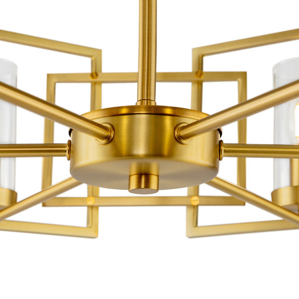 Maytoni Bowi 6 Light Gold and Smoked Glass Pendant Light H009PL-06G