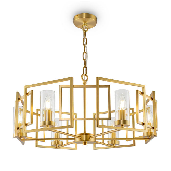 Maytoni Bowi 6 Light Gold and Smoked Glass Pendant Light H009PL-06G