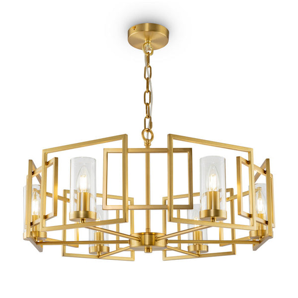 Maytoni Bowi 6 Light Gold and Smoked Glass Pendant Light H009PL-06G