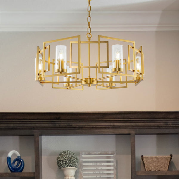 Maytoni Bowi 6 Light Gold and Smoked Glass Pendant Light H009PL-06G