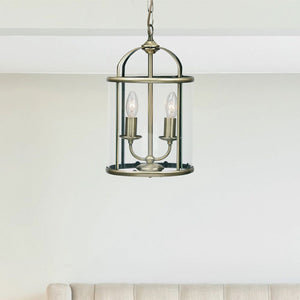 Fern 2 Light Lantern, Antique Brass Finish by Oaks Lighting 351/2AB