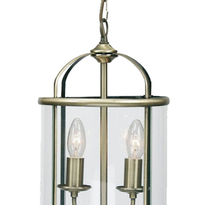 Fern 2 Light Lantern, Antique Brass Finish by Oaks Lighting 351/2AB