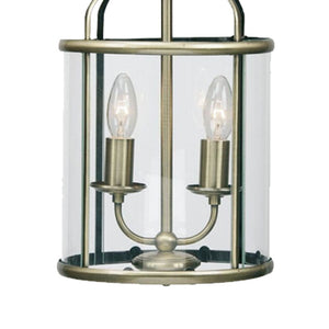 Fern 2 Light Lantern, Antique Brass Finish by Oaks Lighting 351/2AB
