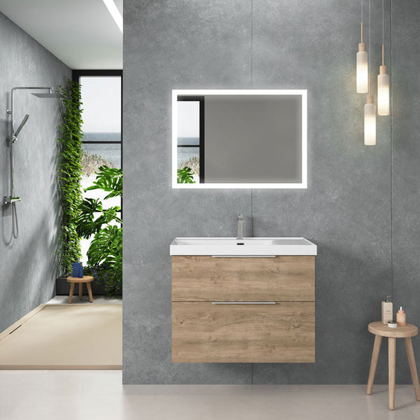 Contemporary Illuminated LED Mirror with Bluetooth Speaker