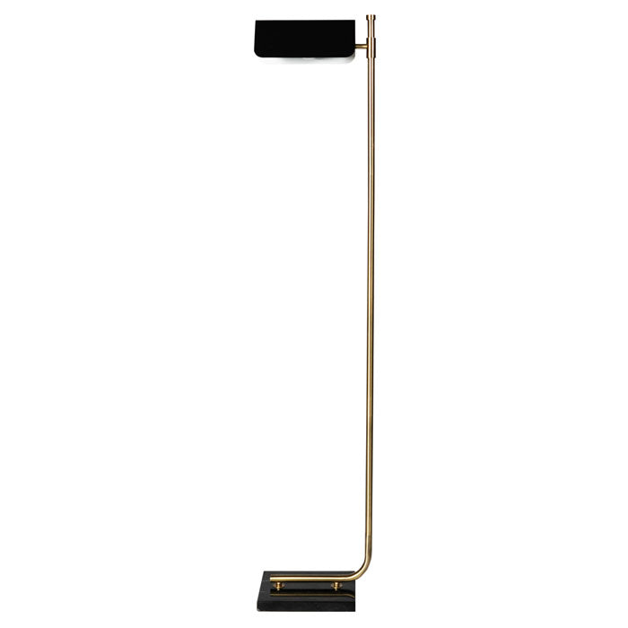 Contemporary Brass and Black Metal Floor Lamp