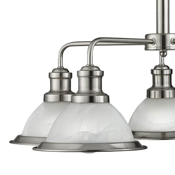 Searchlight Lighting 1595-5SS Bistro 5 Light Ceiling Pendant In Satin Silver Finish