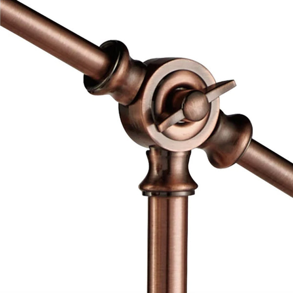 Large Adjustable Industrial Style Copper Floor Lamp