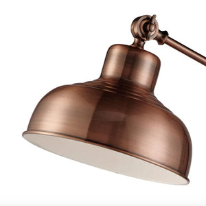 Large Adjustable Industrial Style Copper Floor Lamp