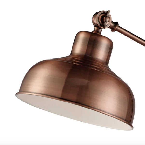 Large Adjustable Industrial Style Copper Floor Lamp