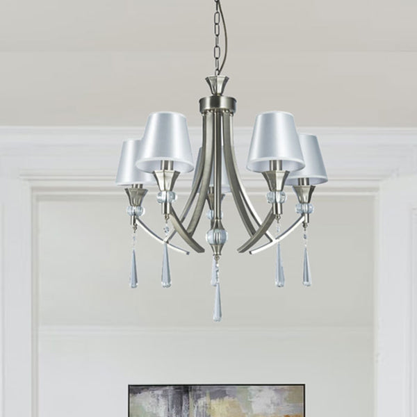 5 Light Crystal Ceiling Light with Shades