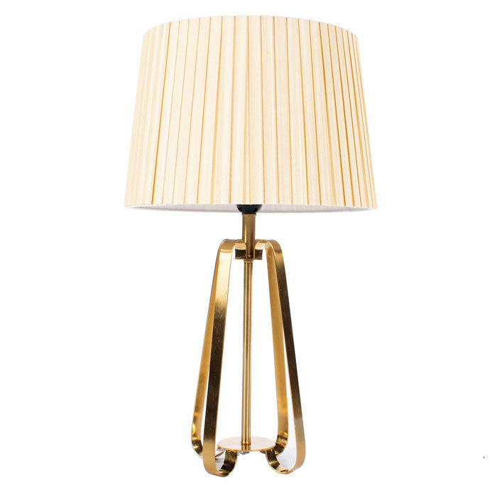 Bronze 4 Leg Table Lamp with Pleated Shade