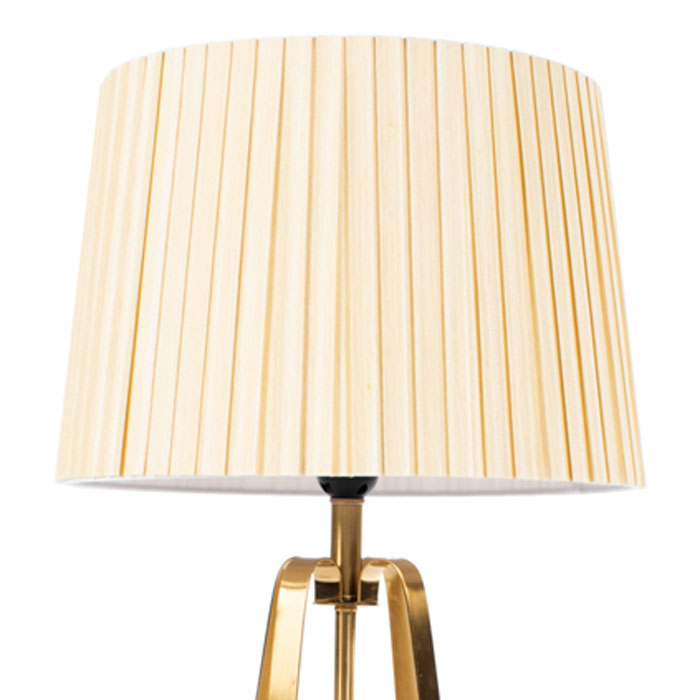Bronze 4 Leg Table Lamp with Pleated Shade