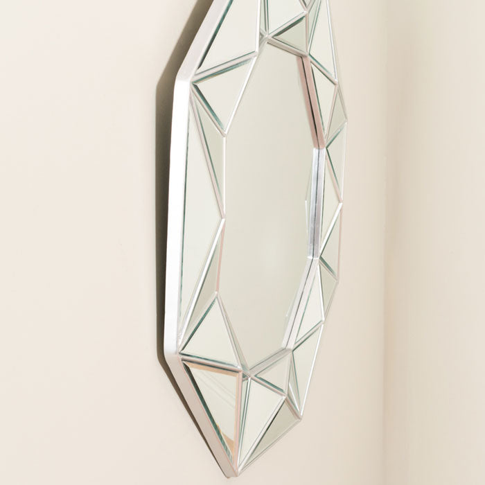 Prism Geometric Silver Wall Mirror