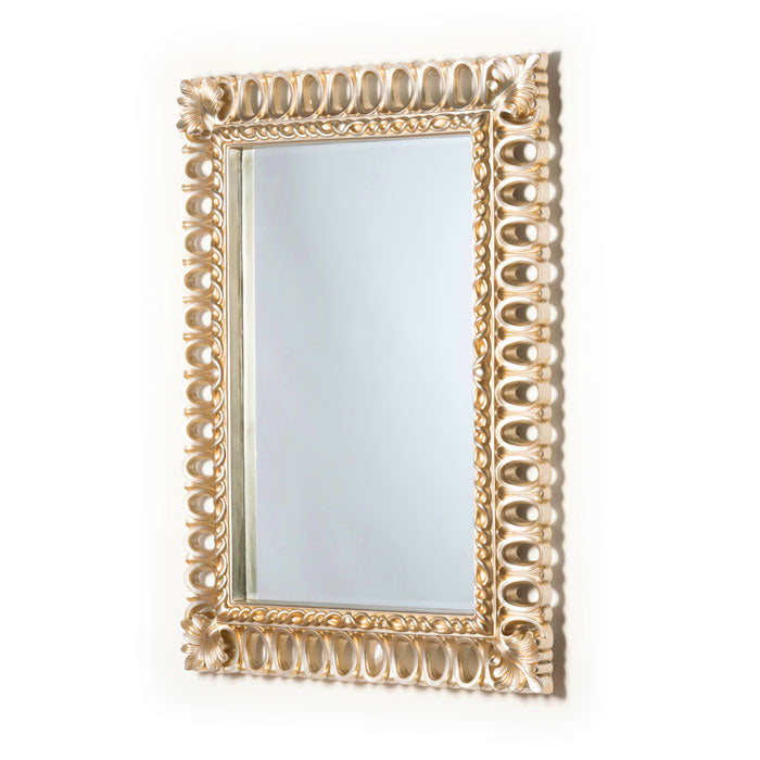 Bevelled Rectangle Gold Mirror with Loop Design