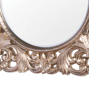 Baroque Themed Square Wall Mirror in Champagne Gold