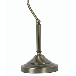 Bankers Table Lamp in Antique Brass with Green Glass Shade