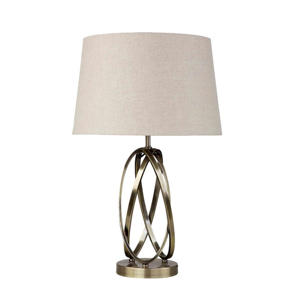 Antique Brass Oval Table Lamp