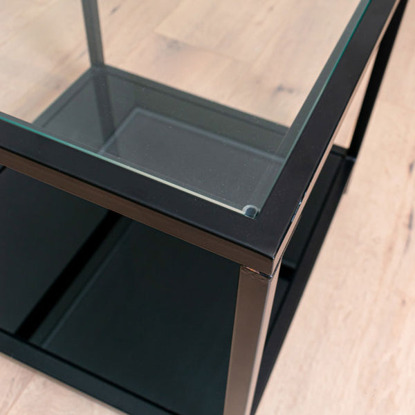 Matt Black Metal Frame Side Table