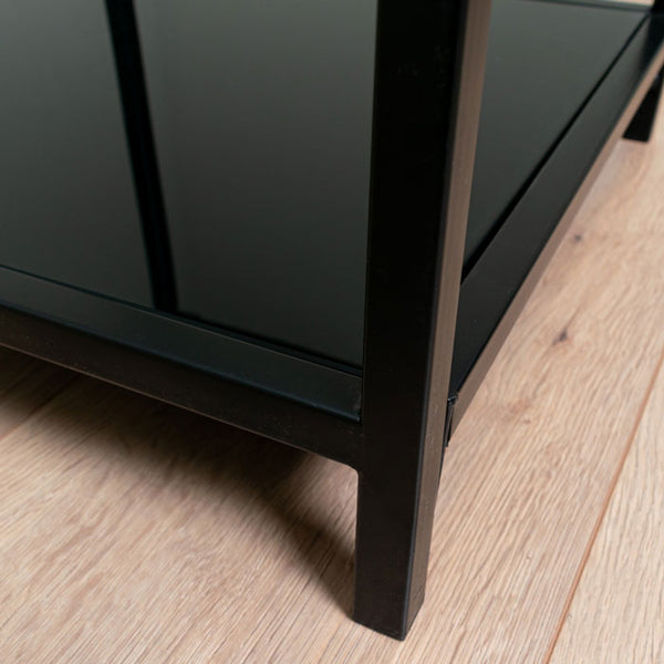 Matt Black Metal Frame Side Table