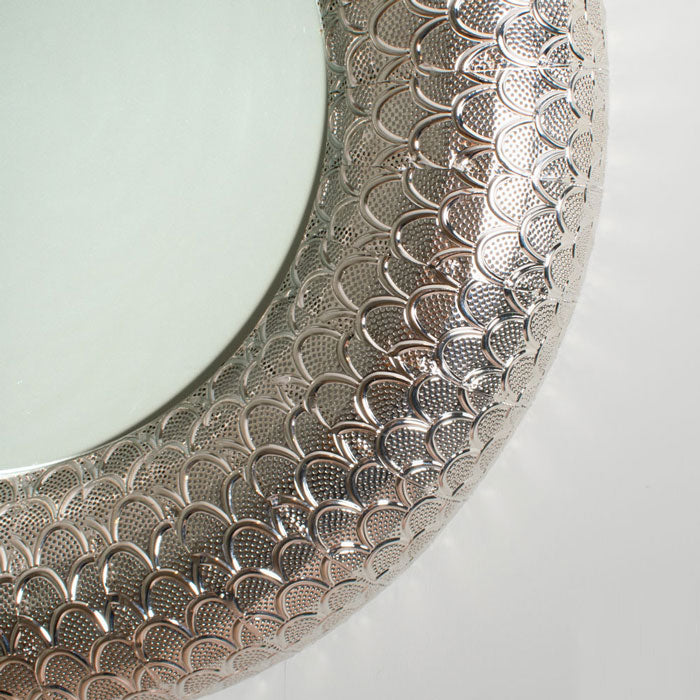 Round Silver Wall Mirror 90cm