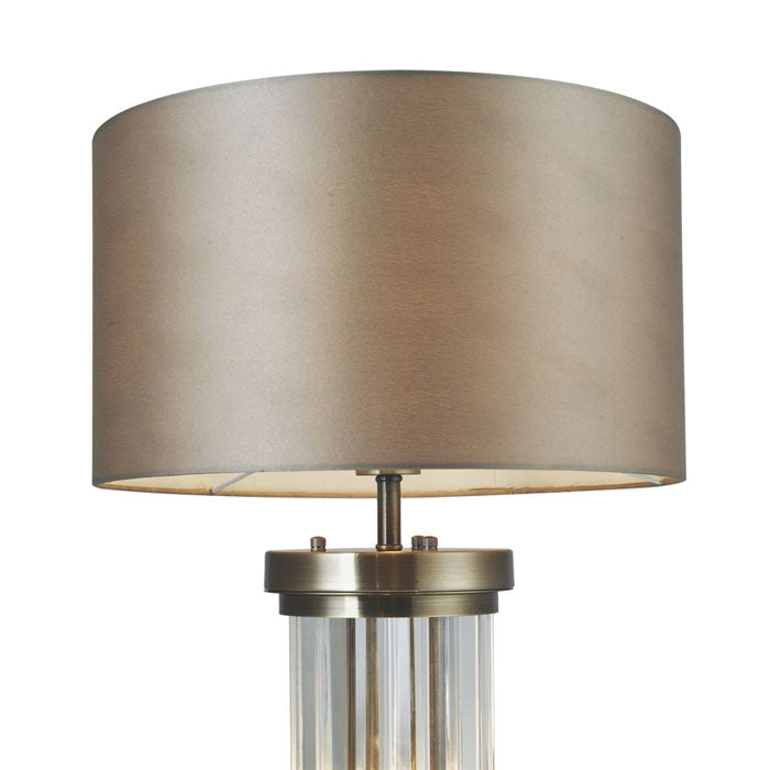 2 Light Crystal Bar Table Lamp in Antique Brass