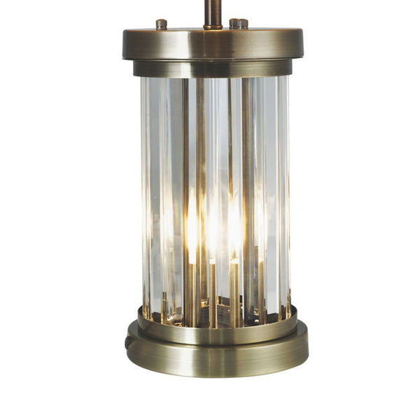 Magnalux Pandora 2 Light Crystal Table Lamp in Antique Brass PAN02ABTL