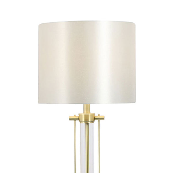 Tall Luxurious Satin Brass Table Lamp with Shade