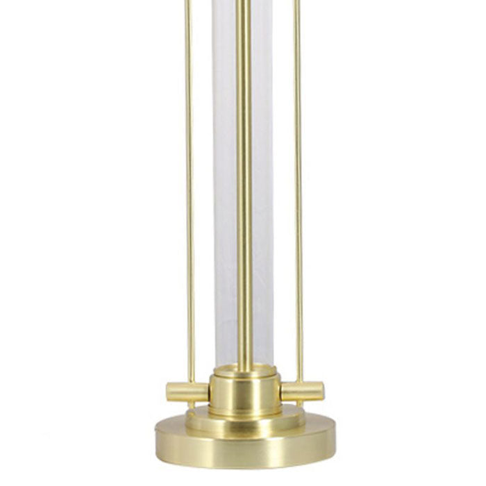 Tall Luxurious Satin Brass Table Lamp with Shade