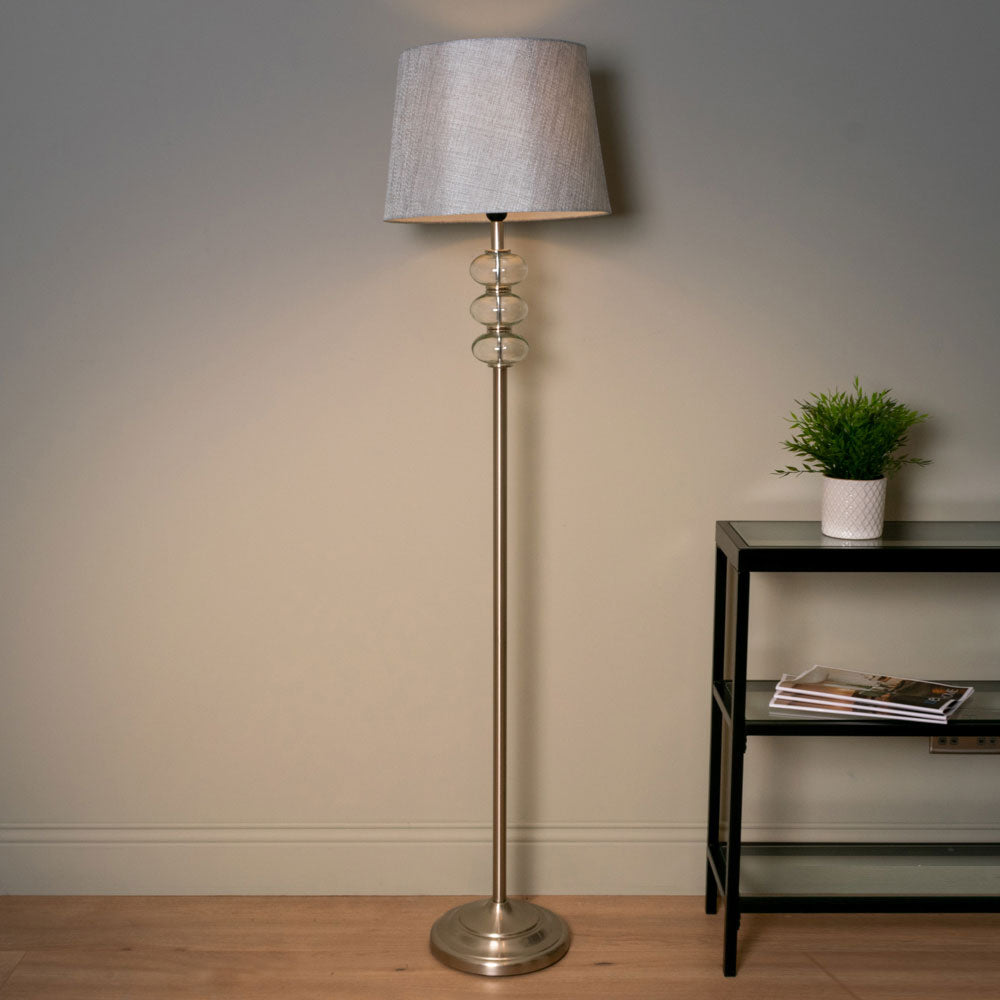 Silver Crystal Effect Multi Ball Floor Lamp
