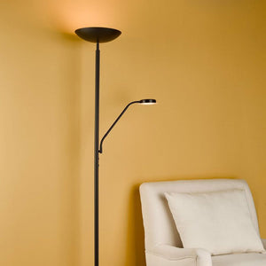 Matt Black LED Mother & Child Floor Lamp