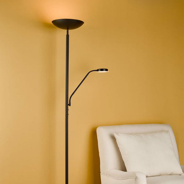 Matt Black LED Mother & Child Floor Lamp