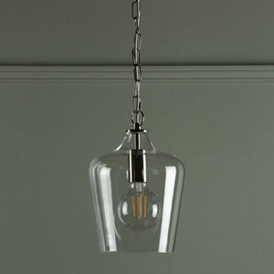 Laura Ashley Ockley Clear Glass Ceiling Pendant Light In Polished Chrome LA3603219-Q