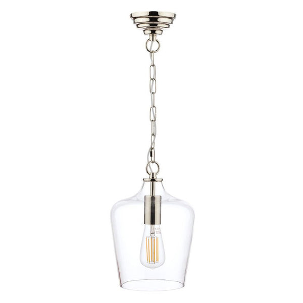 Laura Ashley Ockley Clear Glass Ceiling Pendant Light In Polished Chrome LA3603219-Q