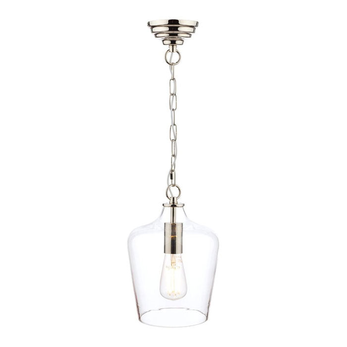 Laura Ashley Ockley Clear Glass Ceiling Pendant Light In Polished Chrome LA3603219-Q