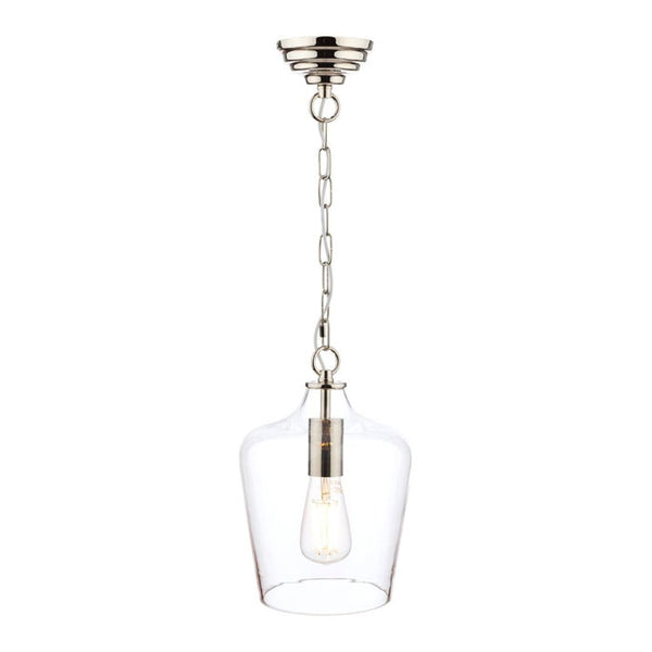 Laura Ashley Ockley Clear Glass Ceiling Pendant Light In Polished Chrome LA3603219-Q