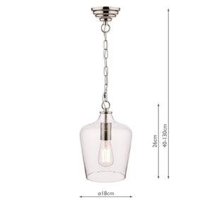 Laura Ashley Ockley Clear Glass Ceiling Pendant Light In Polished Chrome LA3603219-Q